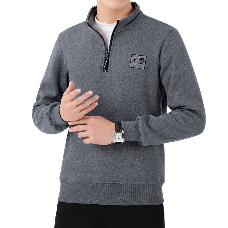 High Quality Fleece-lined Thick Lambskin Sweater Men