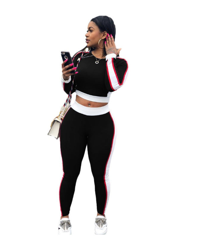 Hot sale big stripe sports suit