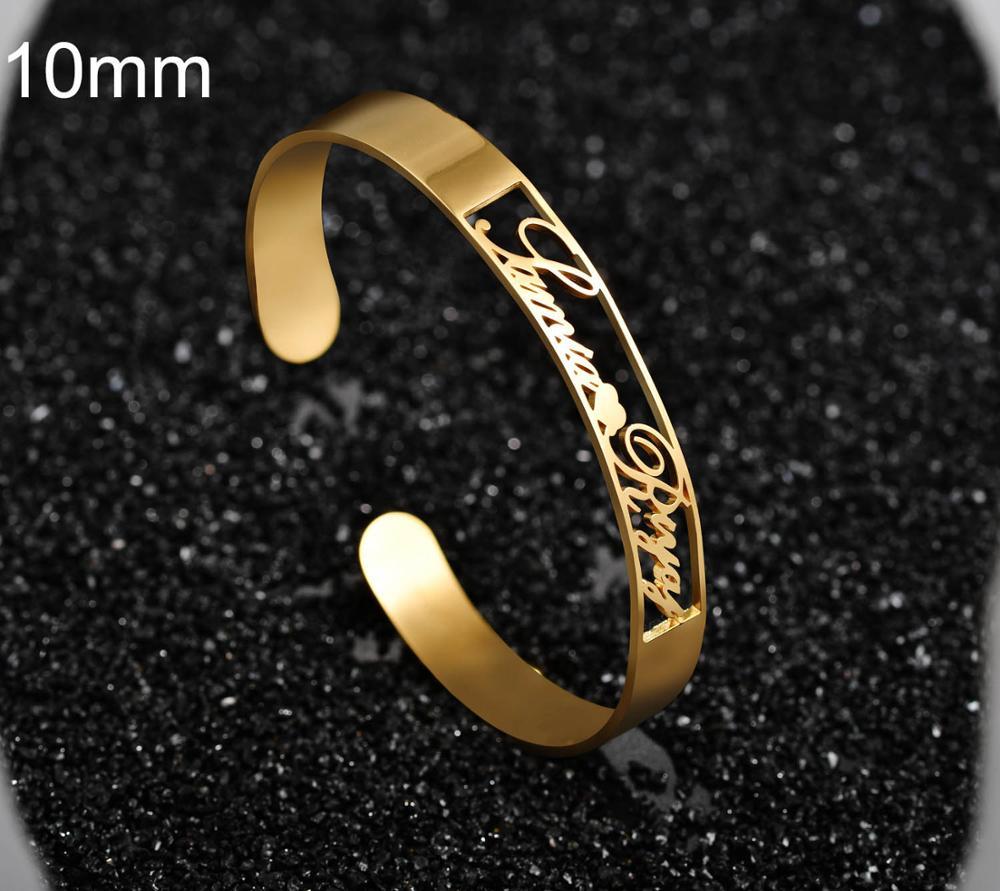 Customized Name Bracelet Personalized Custom Bangles Stainless Steel Jewelry AuraRitmo