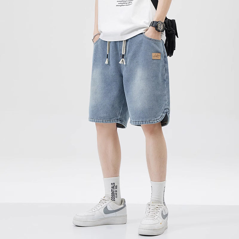 Men's Loose Casual Starry Sky Pattern Denim Shorts