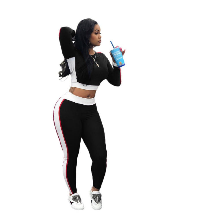 Hot sale big stripe sports suit