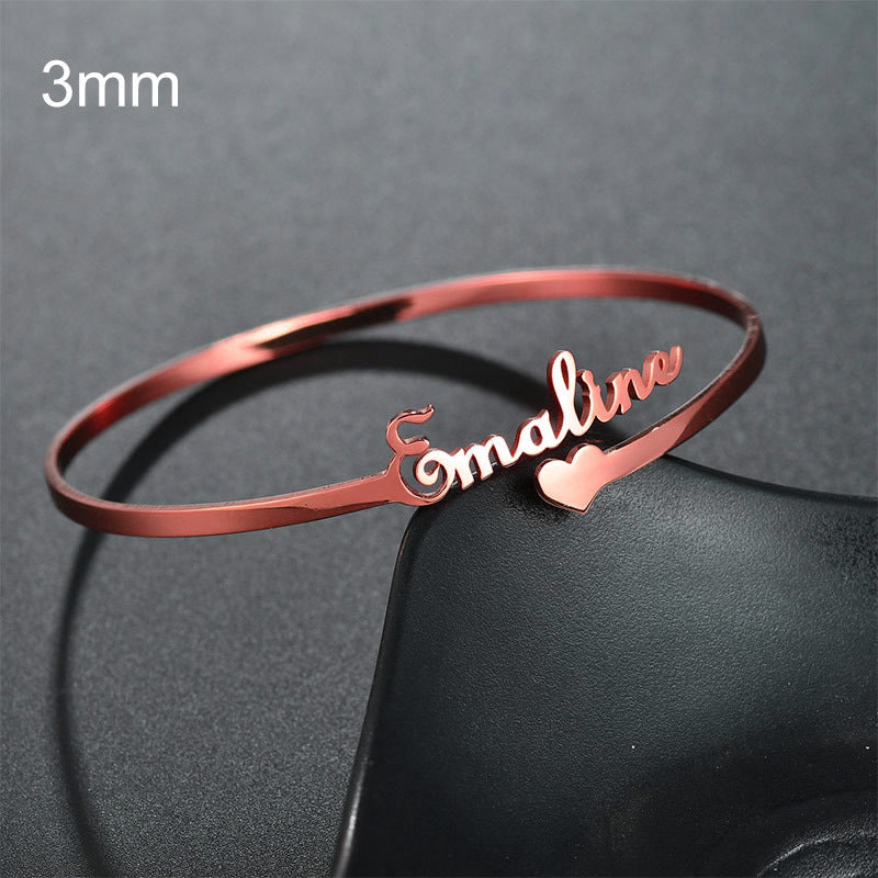 Customized Name Bracelet Personalized Custom Bangles Stainless Steel Jewelry AuraRitmo