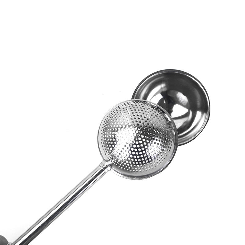 304 Stainless Steel Push Rod Tea Ball, Telescopic Half-Side Powder Spreader, Creative Sugar Sieve