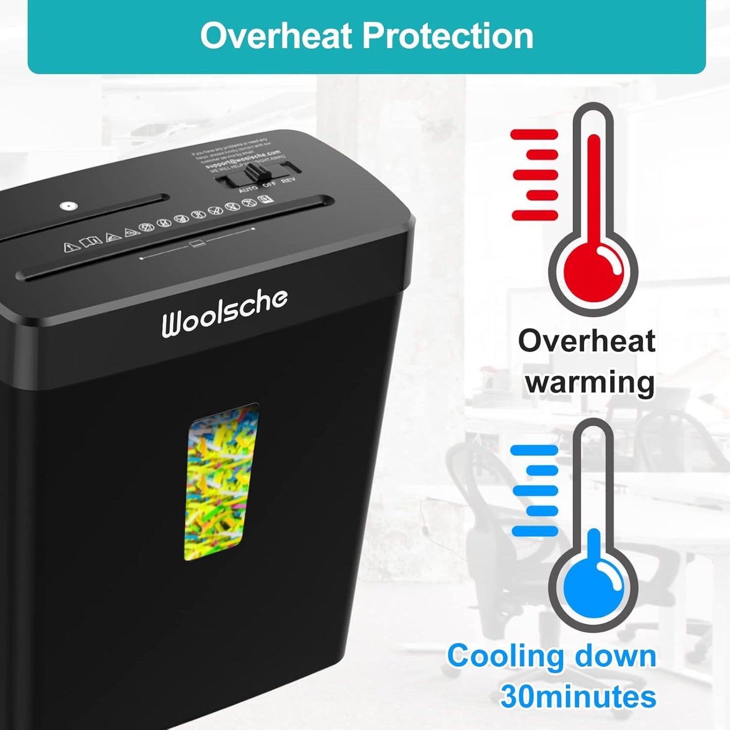Woolsche Paper Shredder,10 Sheet Cross Cut With 3.43-Gallon Basket,P4 Security Level,3 Mode Design,Shreds CD And Credit Card,Durable, Fast, And Jam Proof For Home Office