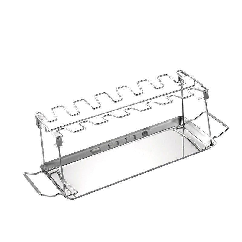 Stainless Steel Folding Portable Chicken Leg Rack Barbecue Tool Set BBQ Barbecue Barbecue Rack AuraRitmo