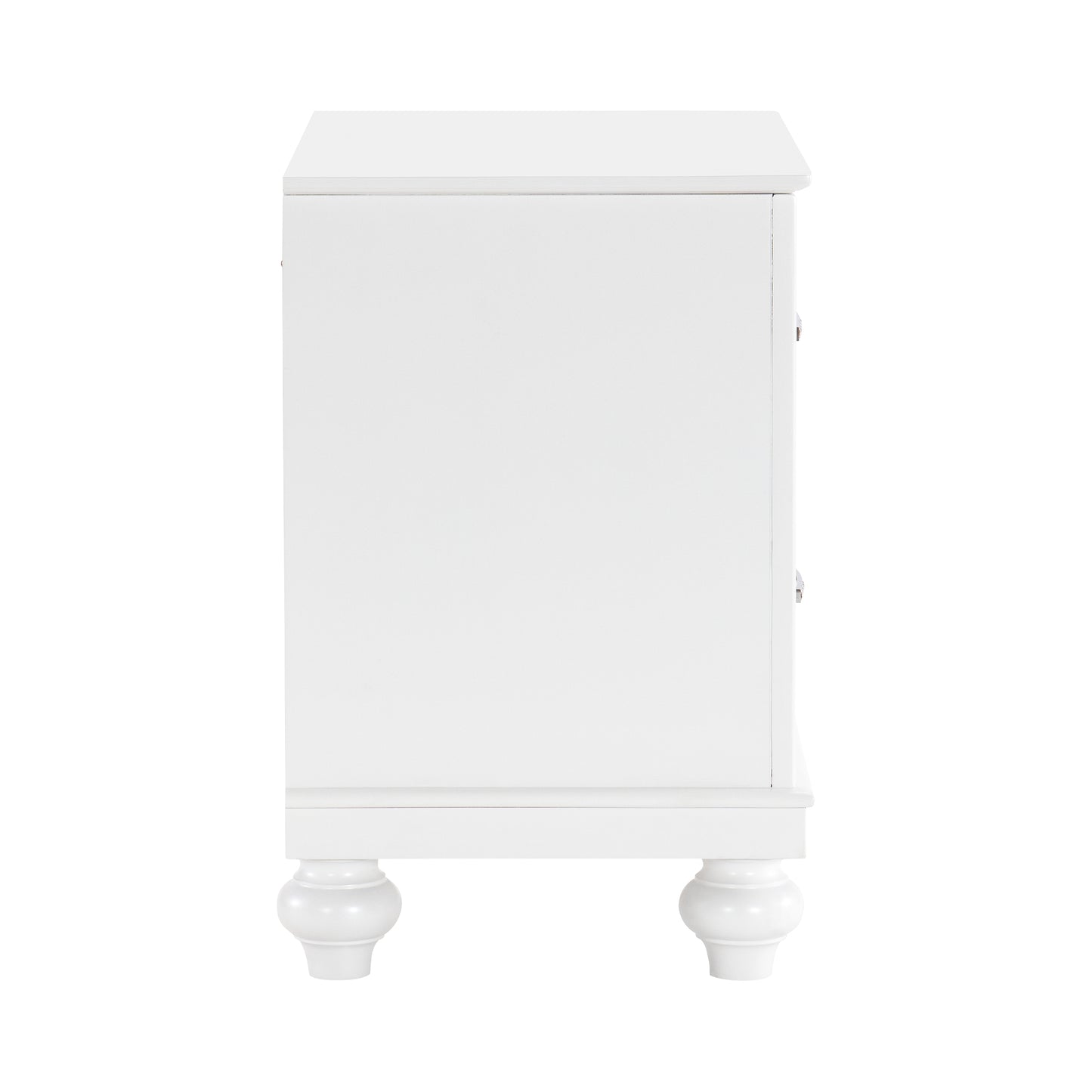 Modern Bedroom Furniture Two Drawers Nightstand 1pc White Finish Acrylic Crystal Drawers Wooden Furniture