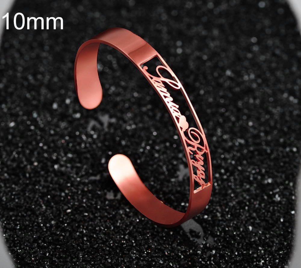 Customized Name Bracelet Personalized Custom Bangles Stainless Steel Jewelry AuraRitmo