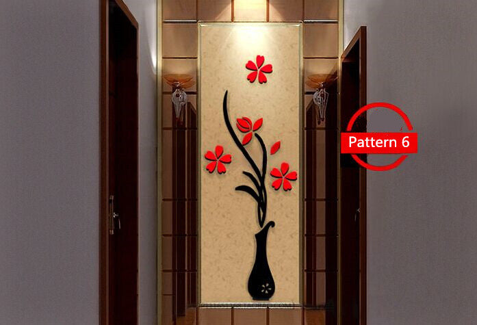 Creative vase acrylic 3D wall sticker AuraRitmo