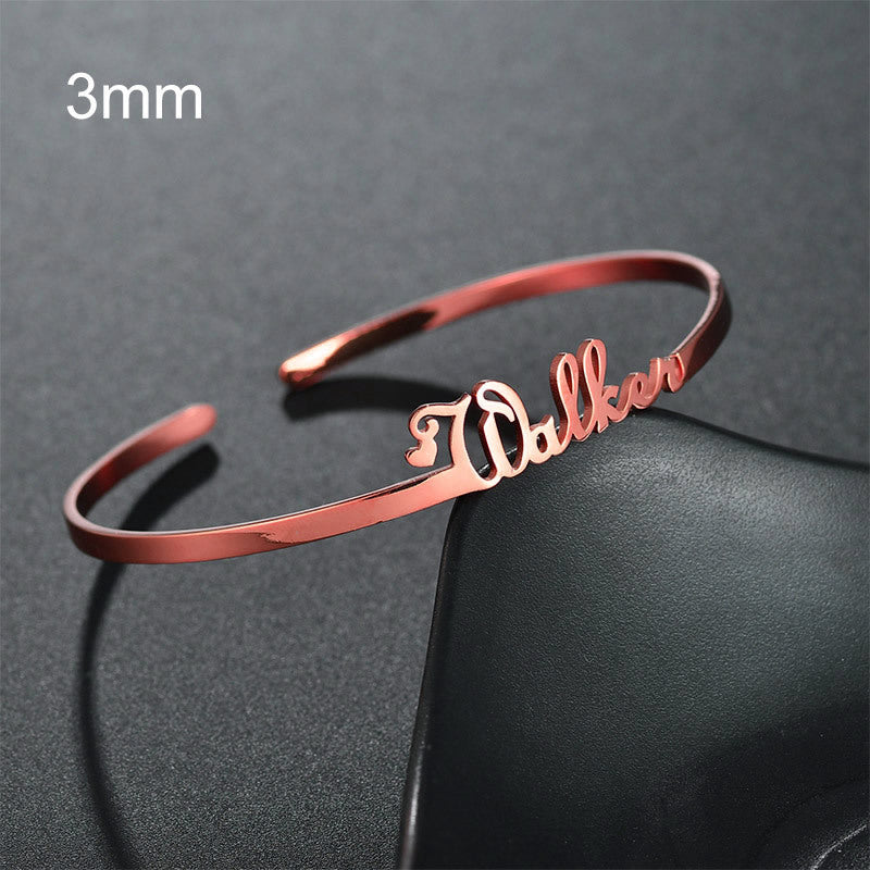 Customized Name Bracelet Personalized Custom Bangles Stainless Steel Jewelry AuraRitmo