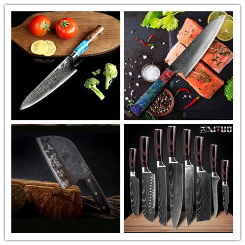 Kitchen Wood Handle Knives