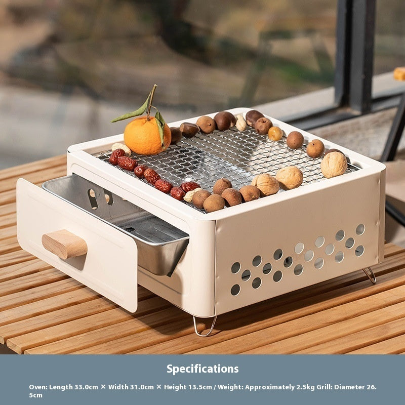Square Barbecue Oven Outdoor Courtyard Oven Charcoal Charcoal Barbecue Grill AuraRitmo