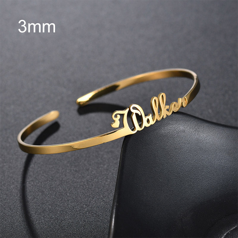 Customized Name Bracelet Personalized Custom Bangles Stainless Steel Jewelry AuraRitmo