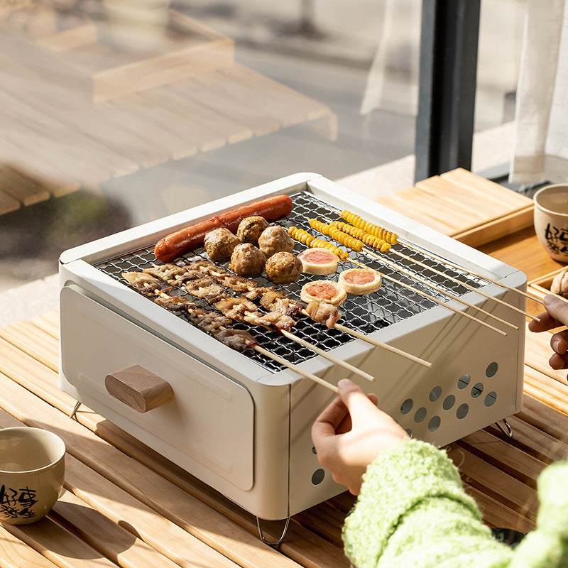 Square Barbecue Oven Outdoor Courtyard Oven Charcoal Charcoal Barbecue Grill AuraRitmo