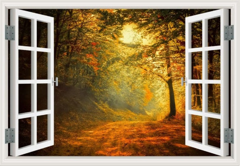 Self-adhesive Wallpaper Fake Window Background Painting