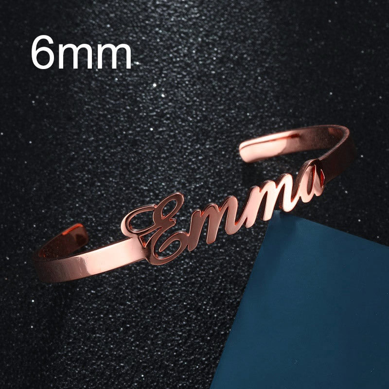 Customized Name Bracelet Personalized Custom Bangles Stainless Steel Jewelry AuraRitmo