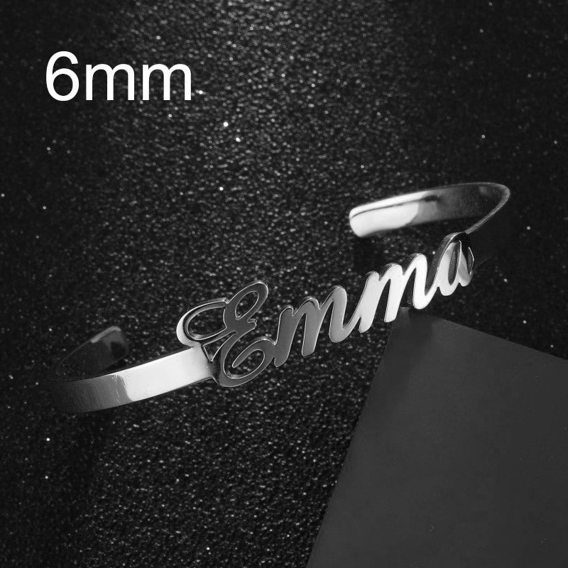 Customized Name Bracelet Personalized Custom Bangles Stainless Steel Jewelry AuraRitmo