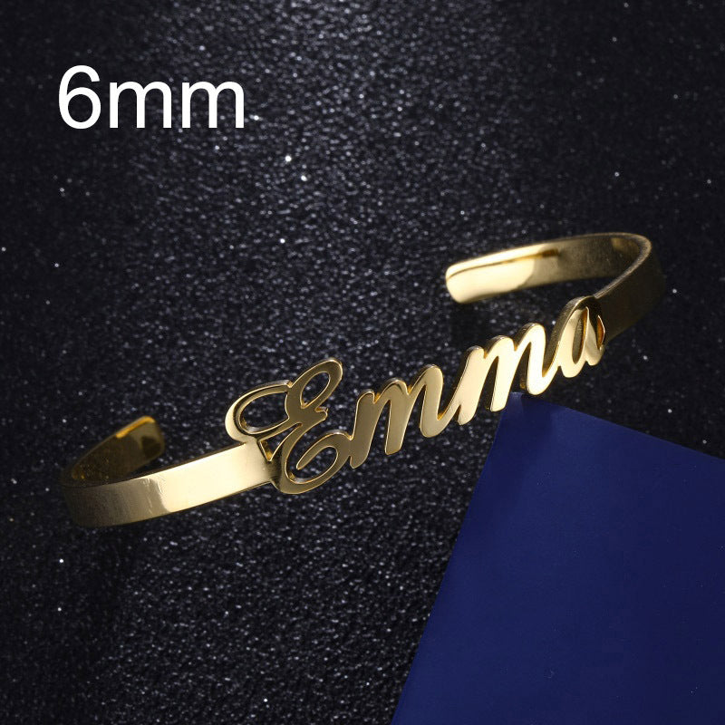 Customized Name Bracelet Personalized Custom Bangles Stainless Steel Jewelry AuraRitmo