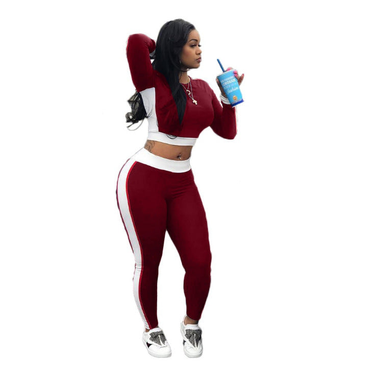 Hot sale big stripe sports suit