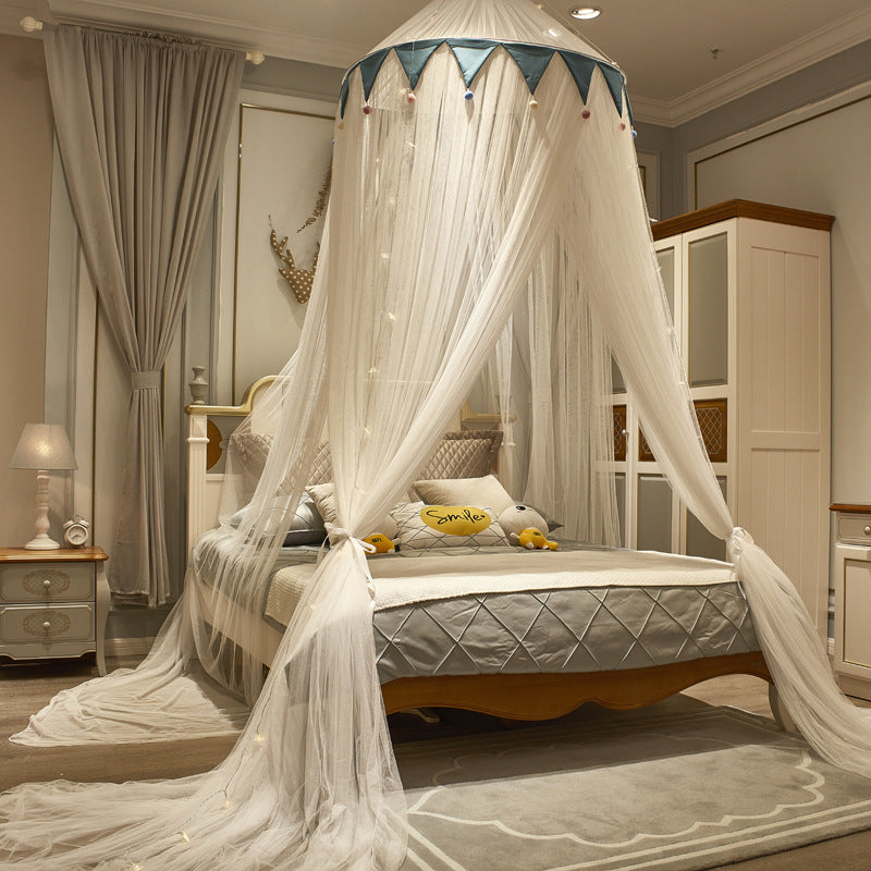 Triangular Ceiling Fur Ball Dome Ceiling Suction Top Mosquito Net Bed Curtain AuraRitmo