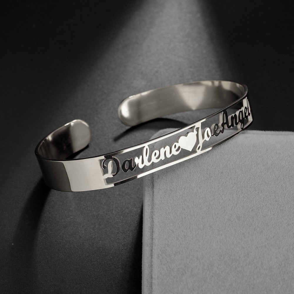 Customized Name Bracelet Personalized Custom Bangles Stainless Steel Jewelry AuraRitmo