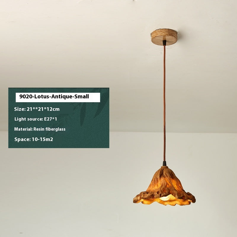 Lotus Leaf Retro Japanese Style Bed Head Restaurant Decoration Small Droplight