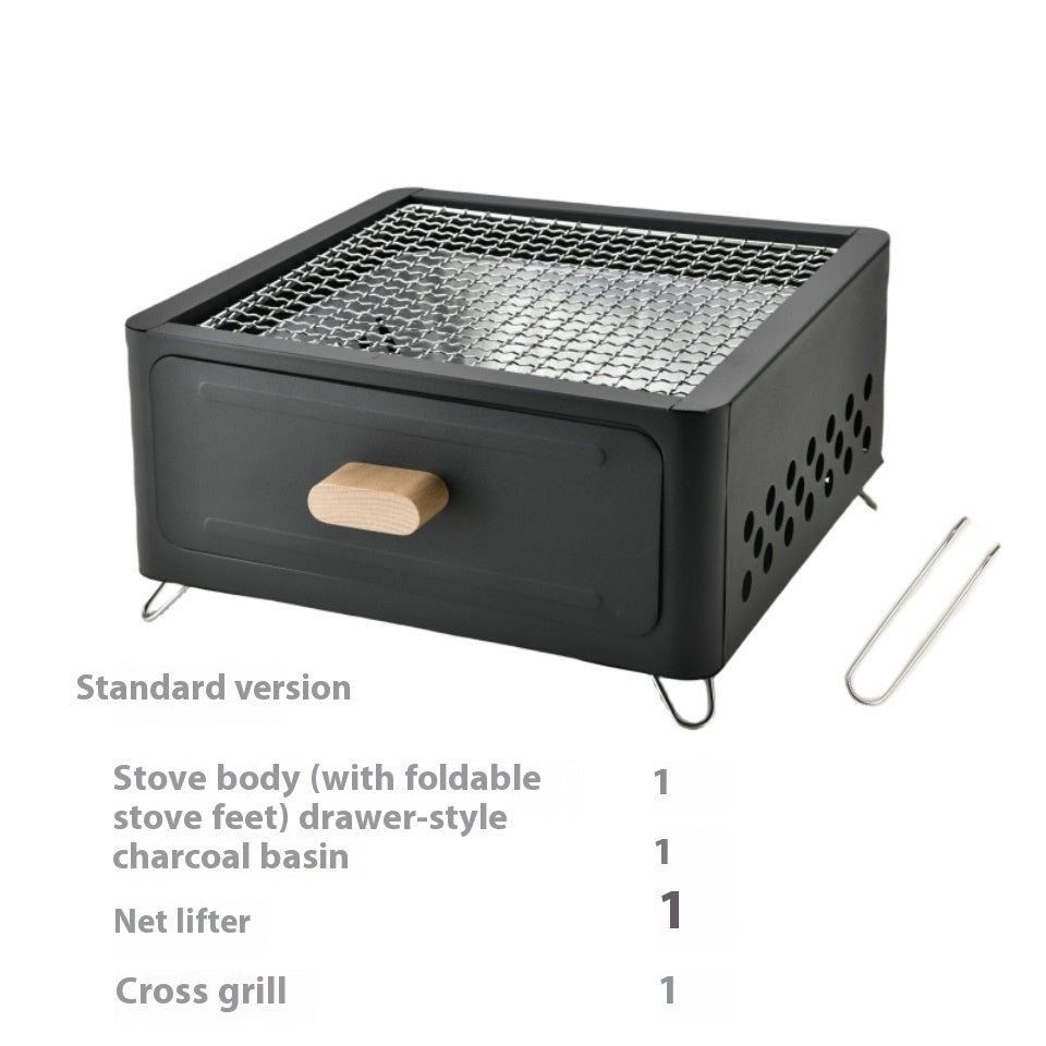 Square Barbecue Oven Outdoor Courtyard Oven Charcoal Charcoal Barbecue Grill AuraRitmo