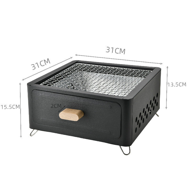 Square Barbecue Oven Outdoor Courtyard Oven Charcoal Charcoal Barbecue Grill AuraRitmo