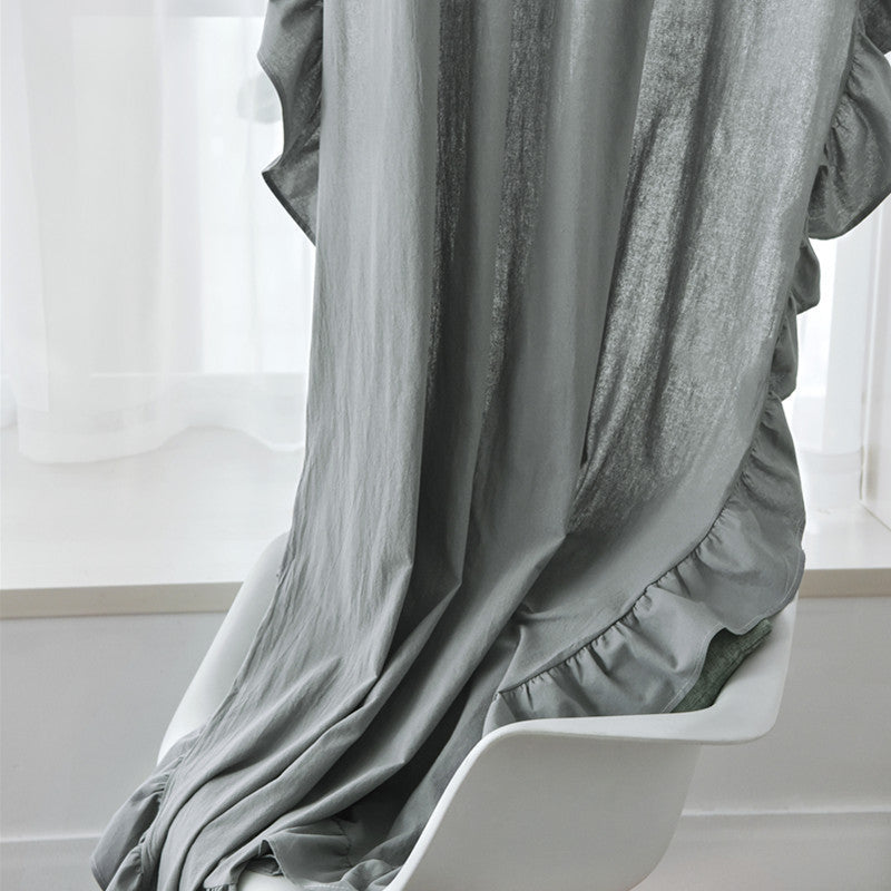 Curtain Pleated Ruffled Semi Blackout Curtain Fabric