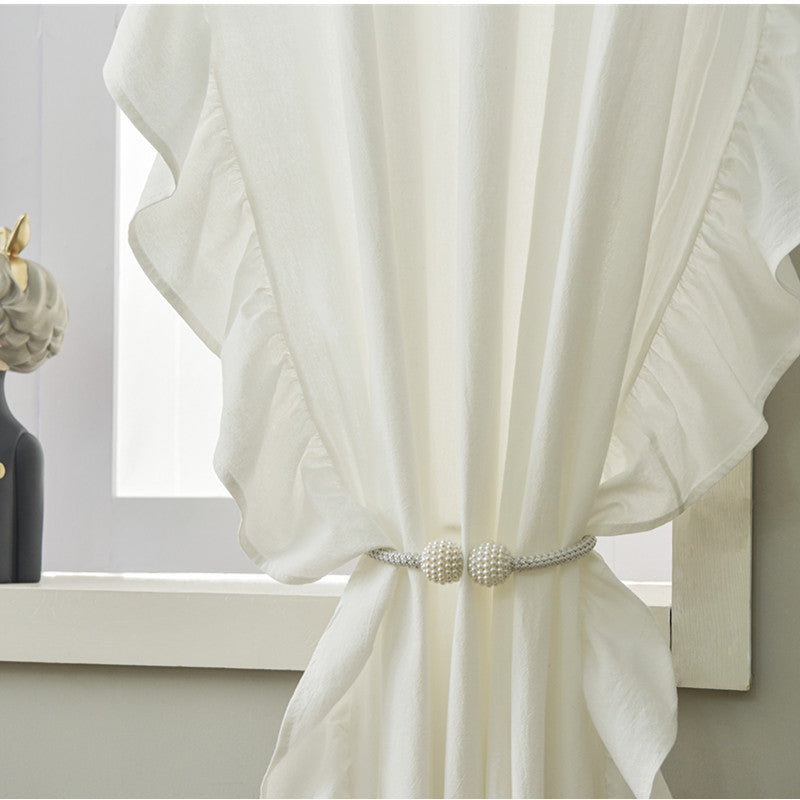 Curtain Pleated Ruffled Semi Blackout Curtain Fabric
