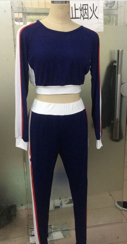 Hot sale big stripe sports suit