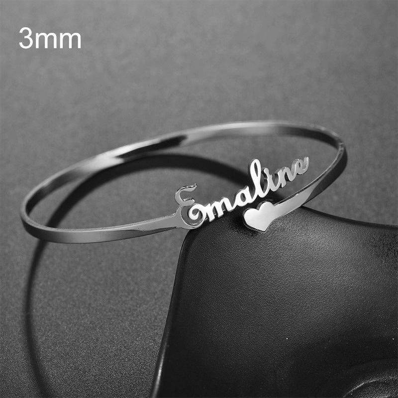 Customized Name Bracelet Personalized Custom Bangles Stainless Steel Jewelry AuraRitmo
