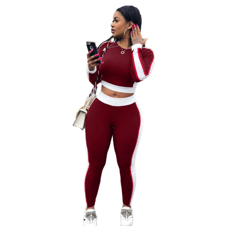 Hot sale big stripe sports suit