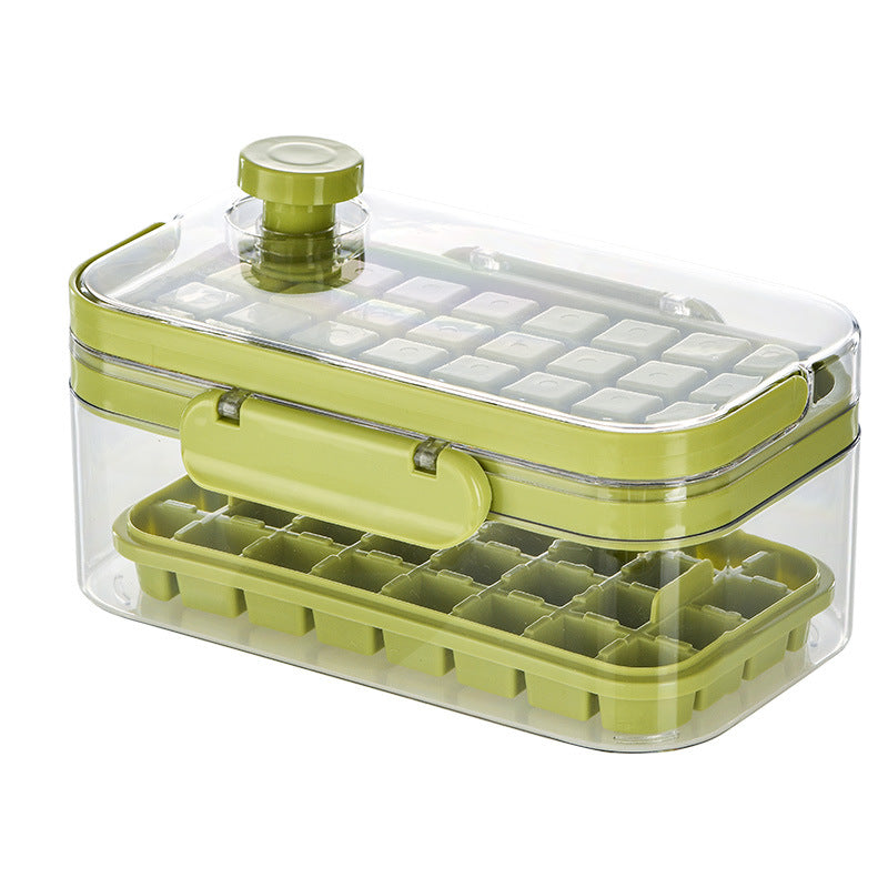 New Silicone Press Ice Maker Single Double Layer Square Ice Cube Mold