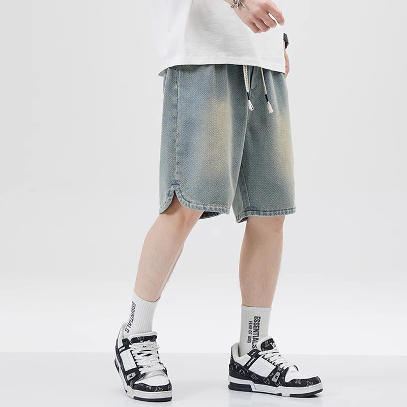 Men's Loose Casual Starry Sky Pattern Denim Shorts