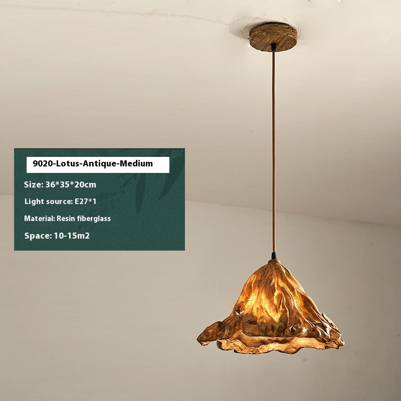 Lotus Leaf Retro Japanese Style Bed Head Restaurant Decoration Small Droplight