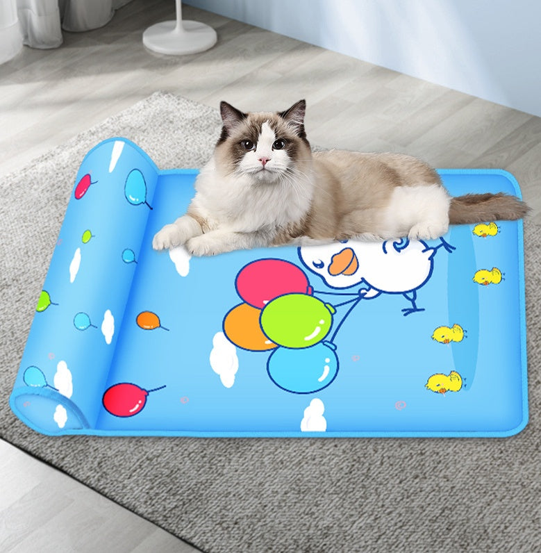 Summer Cooling Dog Mat with Pillow - Breathable Cat Bed 2025