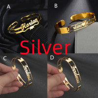 Customized Name Bracelet Personalized Custom Bangles Stainless Steel Jewelry AuraRitmo