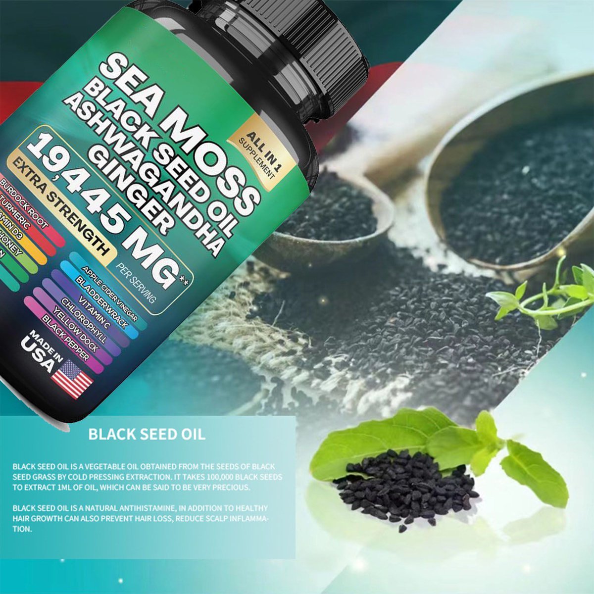 Seaweed Capsules 60 Capsules Per Bottle