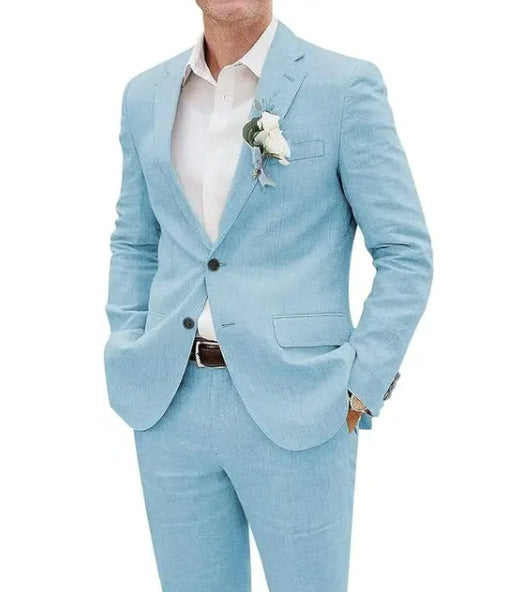 Fashion Casual Men's Suit Linen Slim Fit