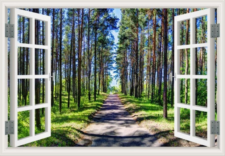Self-adhesive Wallpaper Fake Window Background Painting