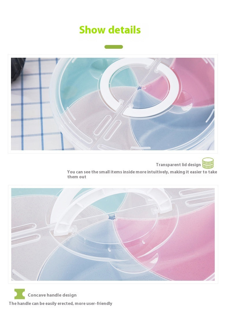 Creative Round Fruit Box Honeycomb Living Room Home Candy Snack Plastic Transparent Fruit Plate