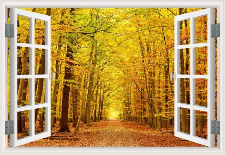 Self-adhesive Wallpaper Fake Window Background Painting
