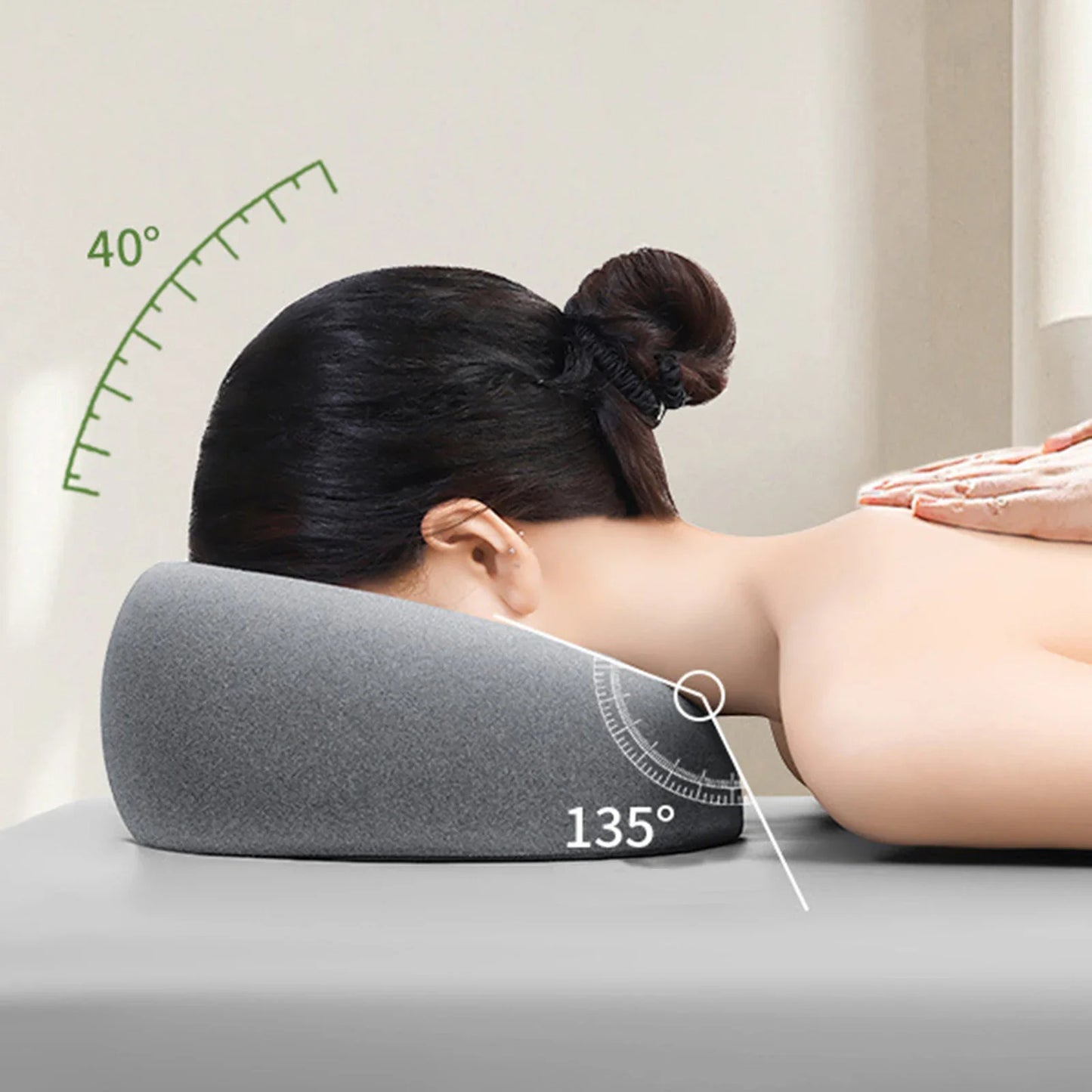 Ergonomics Lying Down Pillow Memory Foam Breathable Head Rest Support Pillow Body Massage Face Rest Pillow For Beauty Salon