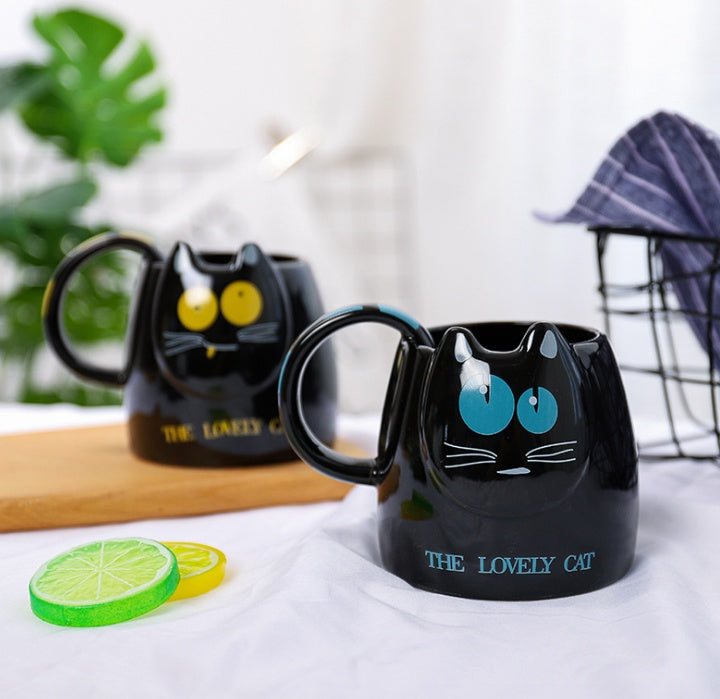 400ml Korean cute cat head cups, ceramic cups for close friends, school office cups Coffee Mug Cup Teapot tea set Glasses