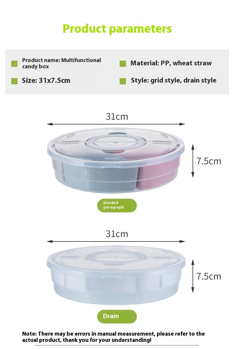 Creative Round Fruit Box Honeycomb Living Room Home Candy Snack Plastic Transparent Fruit Plate