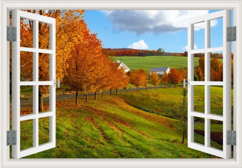 Self-adhesive Wallpaper Fake Window Background Painting