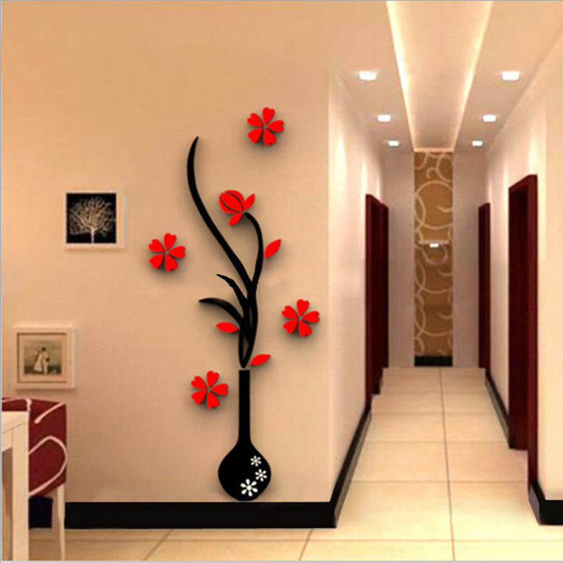 Creative vase acrylic 3D wall sticker AuraRitmo