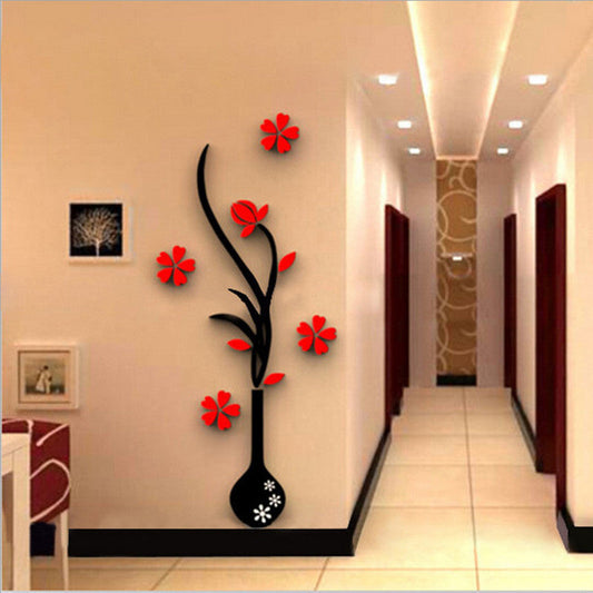 Creative vase acrylic 3D wall sticker AuraRitmo