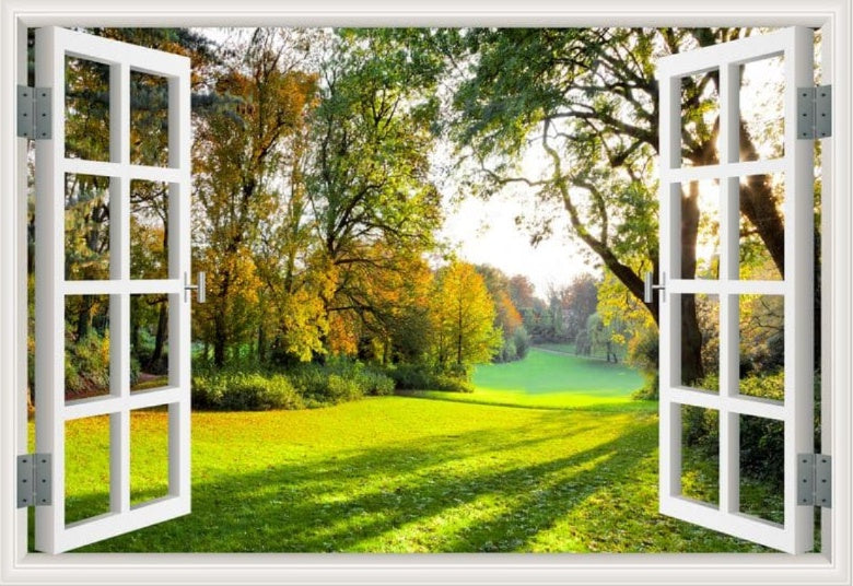 Self-adhesive Wallpaper Fake Window Background Painting