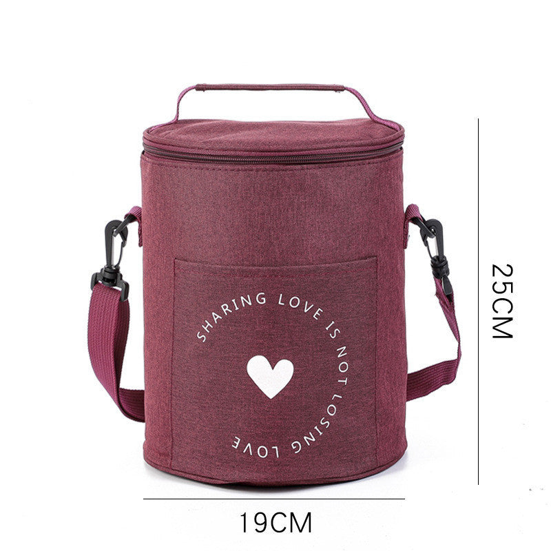 Round Insulated Lunch Box Bag Thick Aluminum Foil Lunch Box